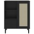 Aparador alto SENJA aspecto de ratán madera negro 90x40x112