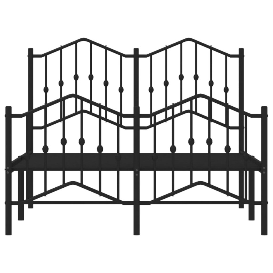 Estructura de cama con cabecero y estribo metal negro