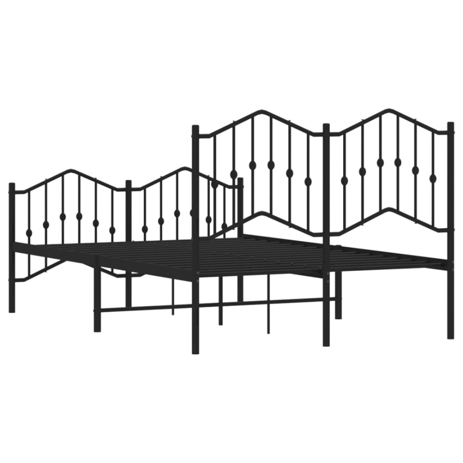Estructura de cama con cabecero y estribo metal negro