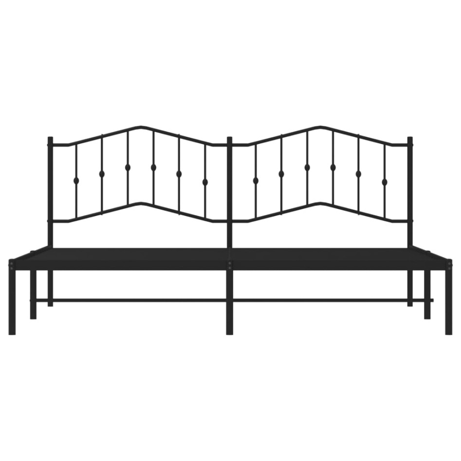 Estructura de cama con cabecero metal negro 193x203