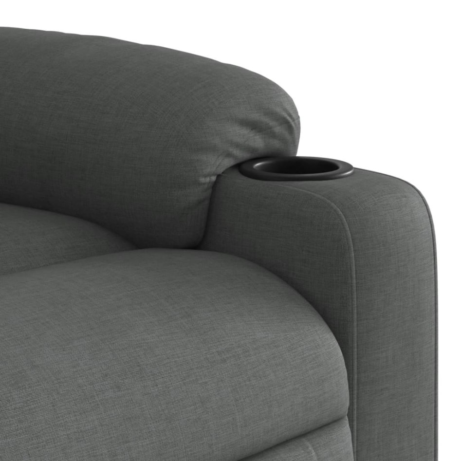 Sillón de masaje reclinable de tela gris