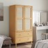 Armario SENJA aspecto de ratán madera pino marrón 90x55x175