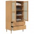 Armario SENJA aspecto de ratán madera pino marrón 90x55x175