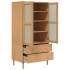 Armario SENJA aspecto de ratán madera pino marrón 90x55x175