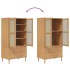 Armario SENJA aspecto de ratán madera pino marrón 90x55x175