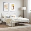 Estructura de cama con cabecero metal blanca 140x200 cm
