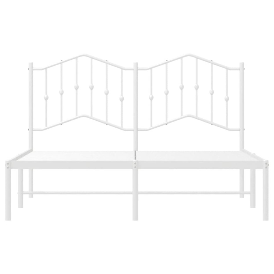 Estructura de cama con cabecero metal blanca 140x200