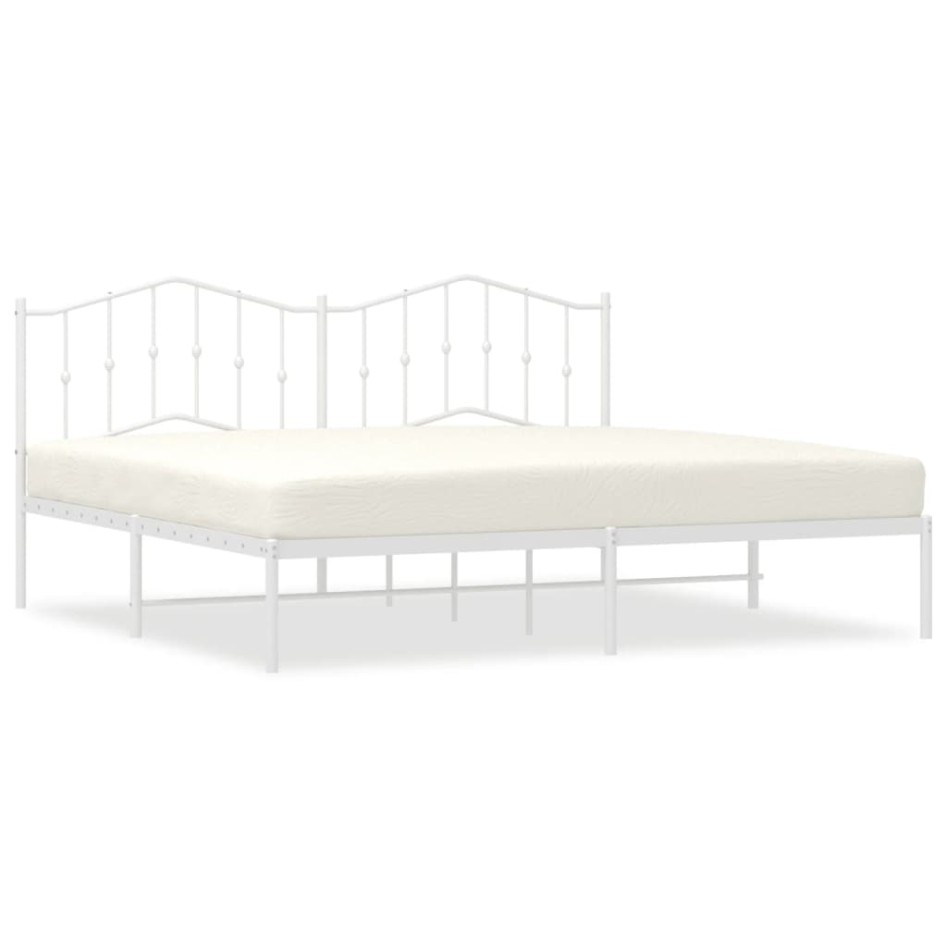 Estructura de cama con cabecero metal blanca 200x200