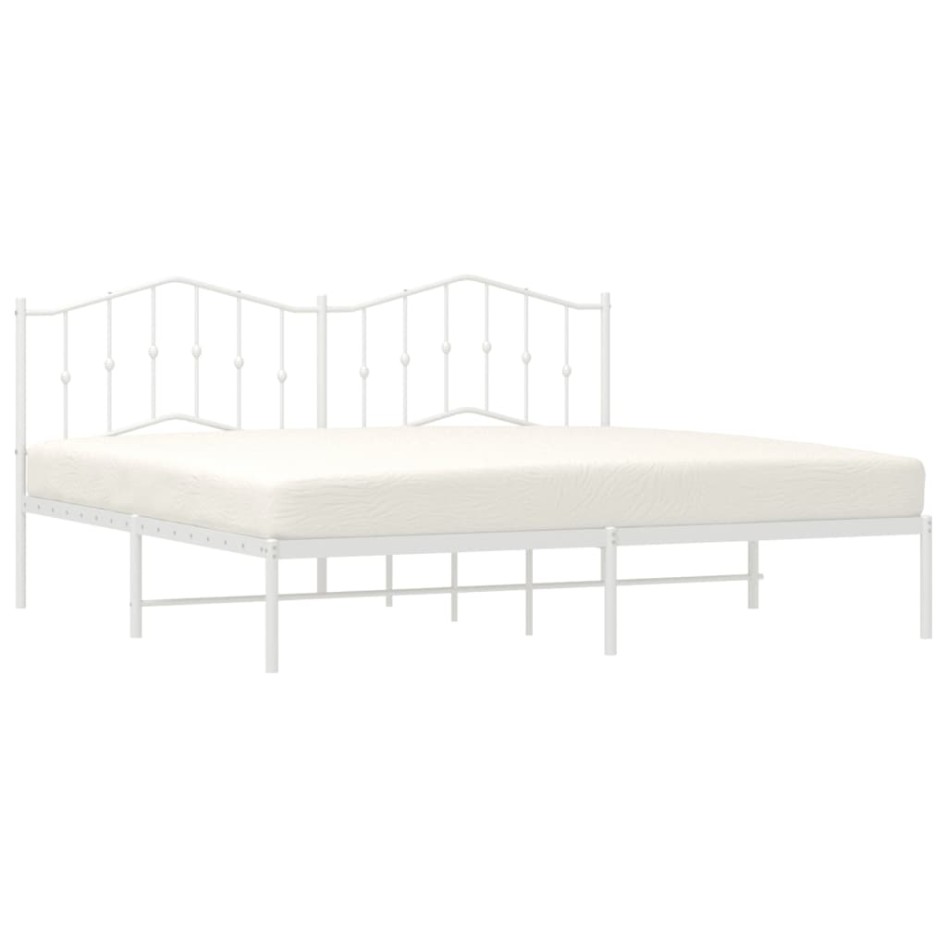 Estructura de cama con cabecero metal blanca 200x200