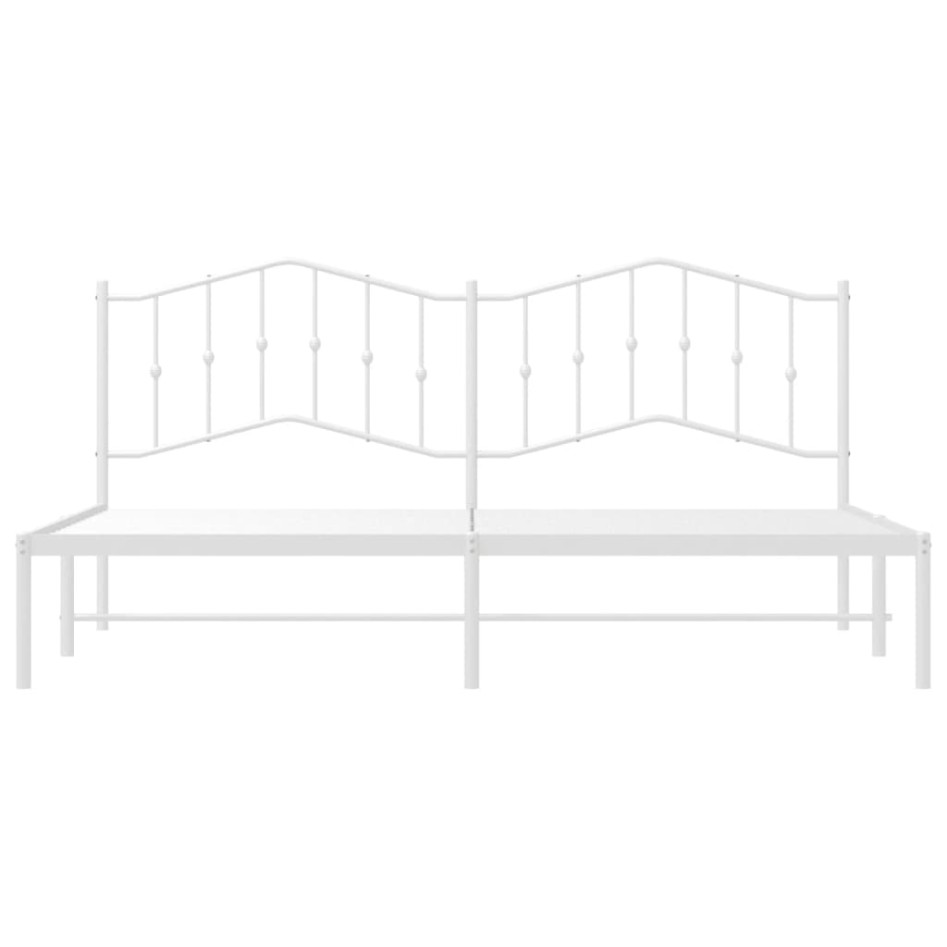 Estructura de cama con cabecero metal blanca 200x200