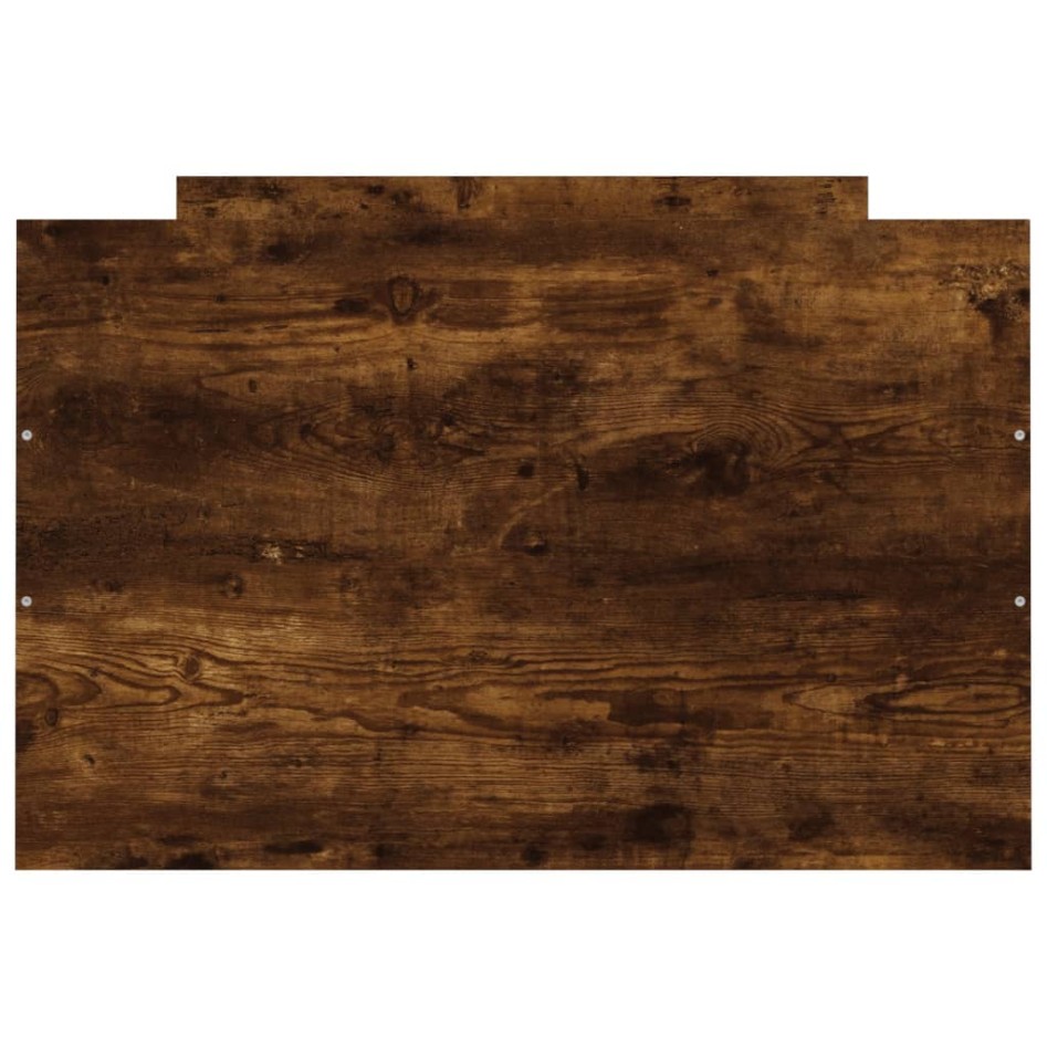 Estructura de cama con cabecero piecero roble ahumado 75x190