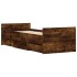 Estructura de cama con cabecero piecero roble ahumado 75x190