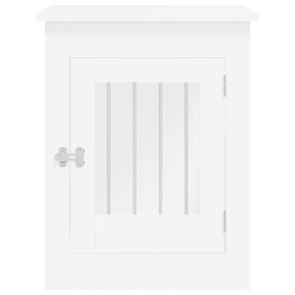 Jaula para perros madera de ingeniería blanco 55x80x68