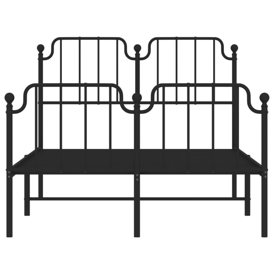 Estructura de cama con cabecero y estribo metal negro