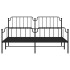 Estructura de cama cabecero y estribo metal negro 180x200