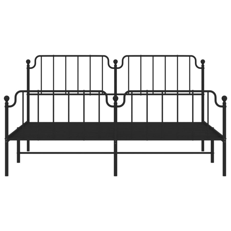 Estructura de cama cabecero y estribo metal negro 180x200