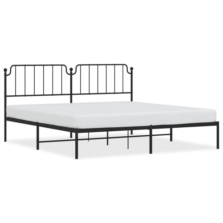 Estructura de cama con cabecero metal negro 193x203