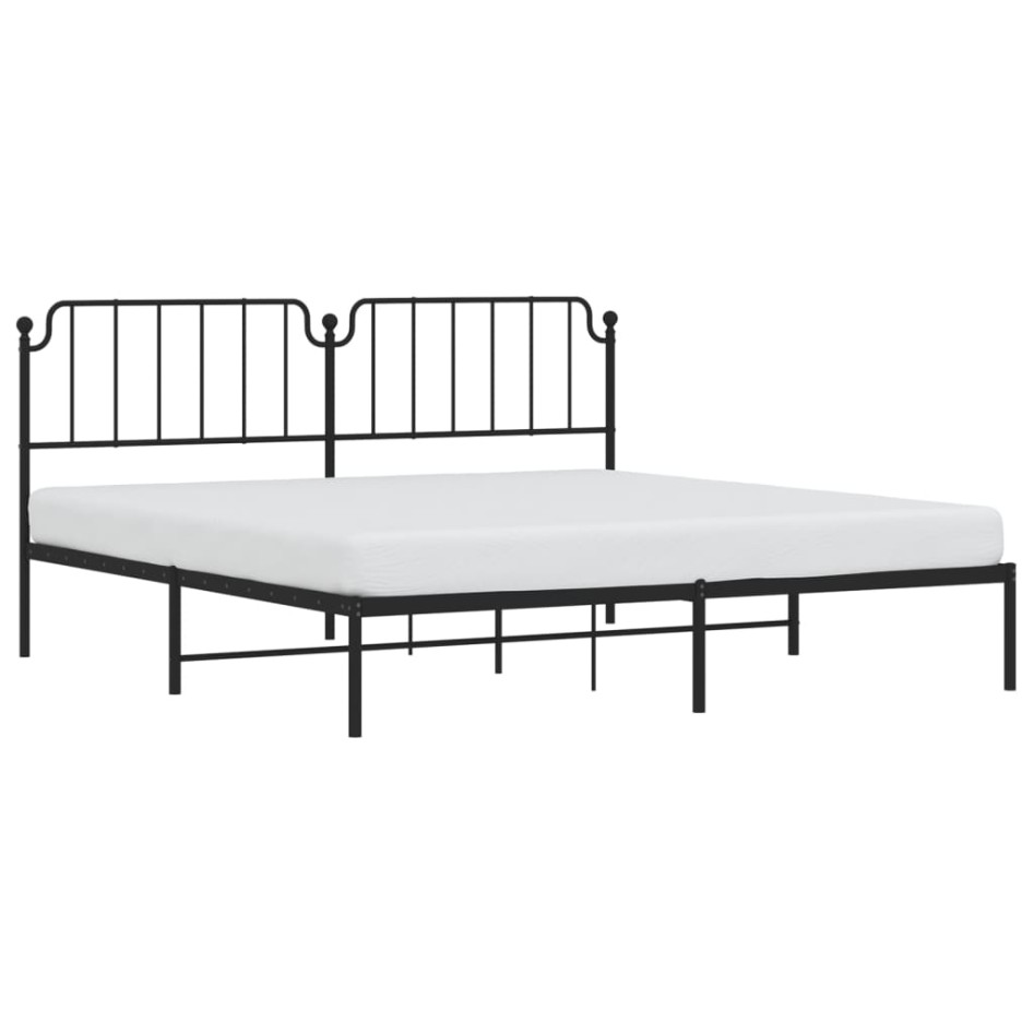 Estructura de cama con cabecero metal negro 193x203