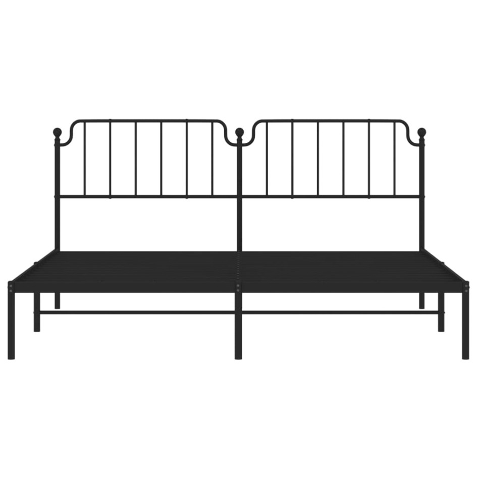 Estructura de cama con cabecero metal negro 193x203