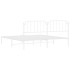 Estructura de cama de metal con cabecero blanco 193x203