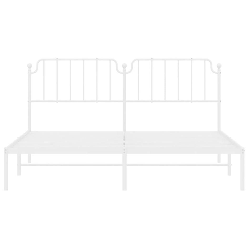 Estructura de cama de metal con cabecero blanco 180x200