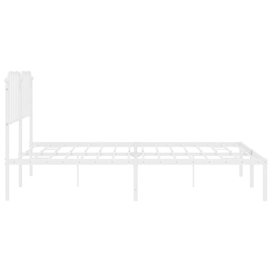Estructura de cama de metal con cabecero blanco 180x200