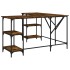 Escritorio madera de ingeniería roble ahumado 139x139x75
