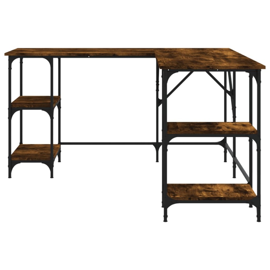 Escritorio madera de ingeniería roble ahumado 139x139x75