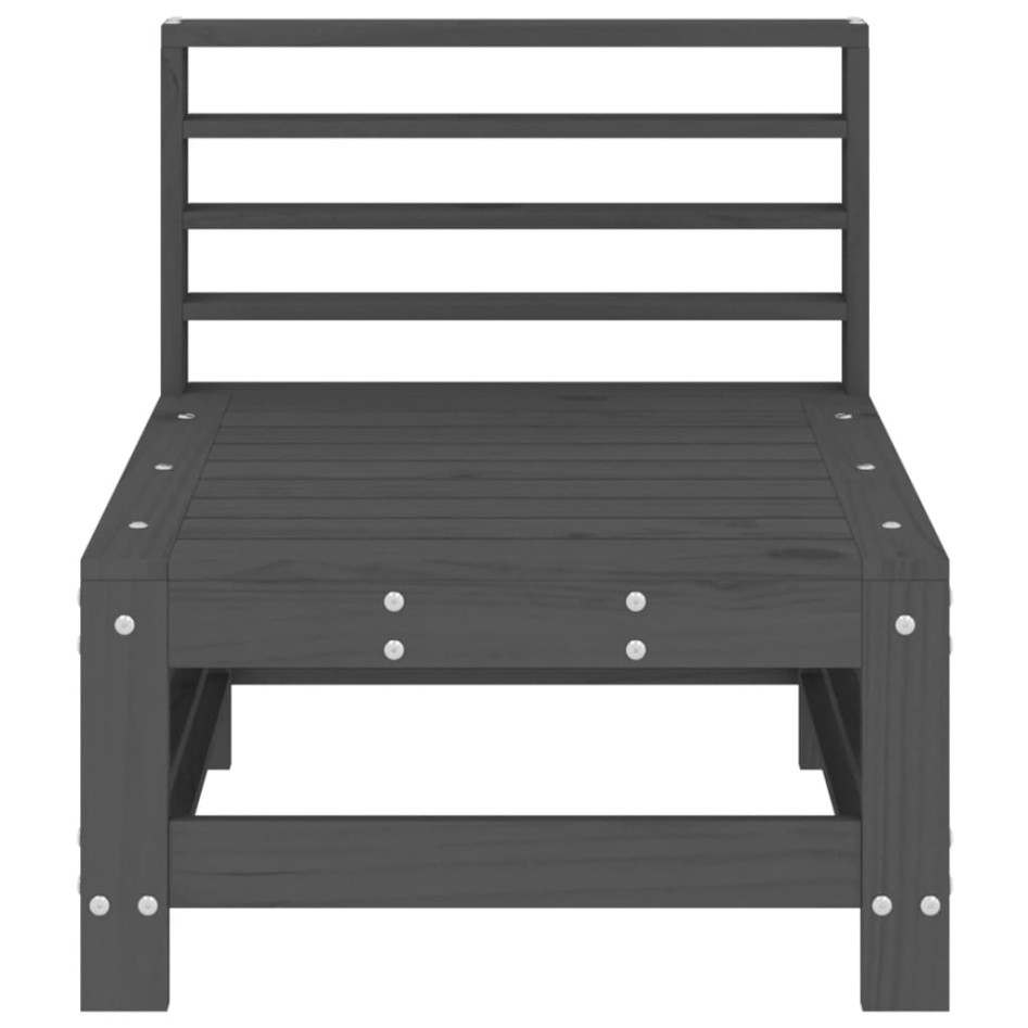 Sofás centrales de jardín 2 uds madera maciza de pino