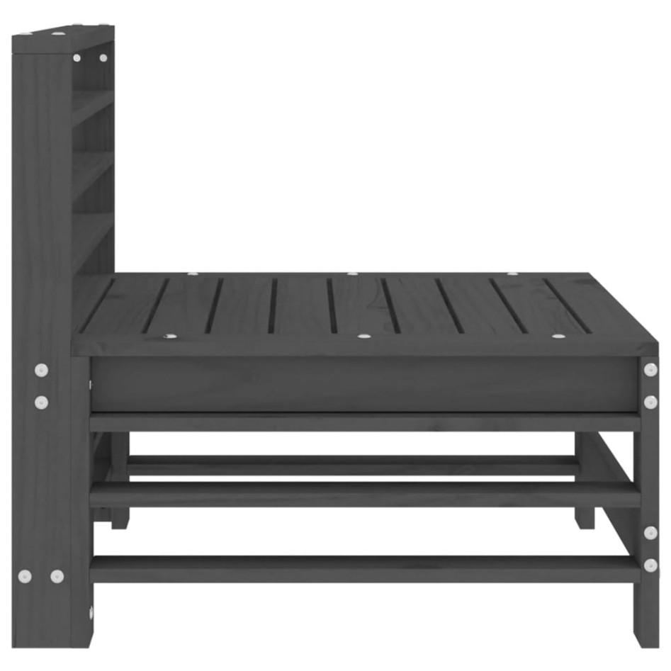 Sofás centrales de jardín 2 uds madera maciza de pino