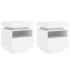 Mesitas de noche con luces LED 2 unidades blanco 40x39x48,5