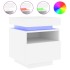 Mesitas de noche con luces LED 2 unidades blanco 40x39x48,5