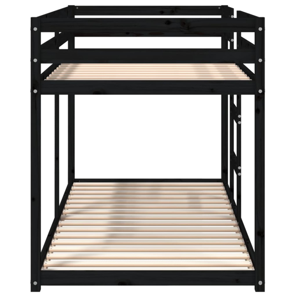 Litera de madera maciza de pino negro 90x200