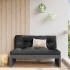 Sofá central de jardín madera maciza de pino gris 120x80