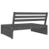 Sofá central de jardín madera maciza de pino gris 120x80