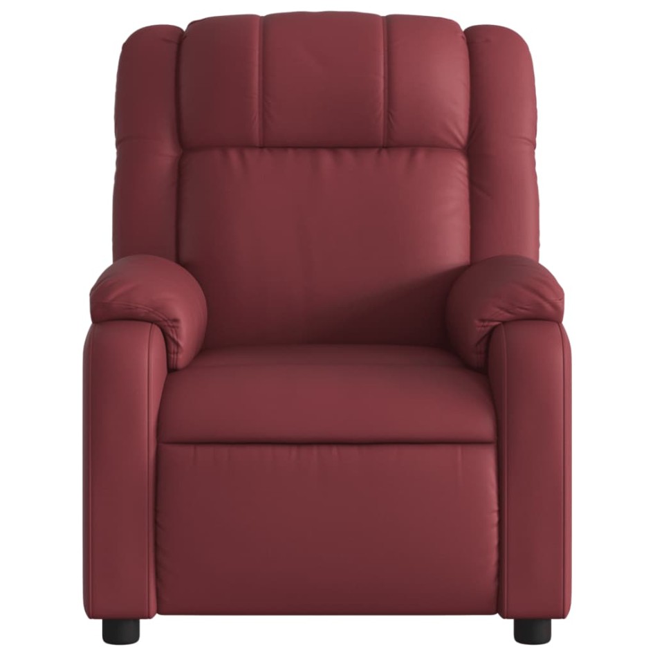 Sillón masaje reclinable eléctrico cuero sintético rojo