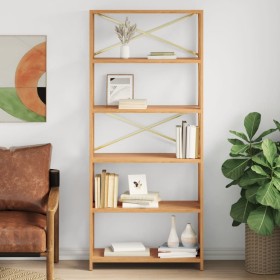 Estantería de 6 niveles madera maciza de roble 80x30x181