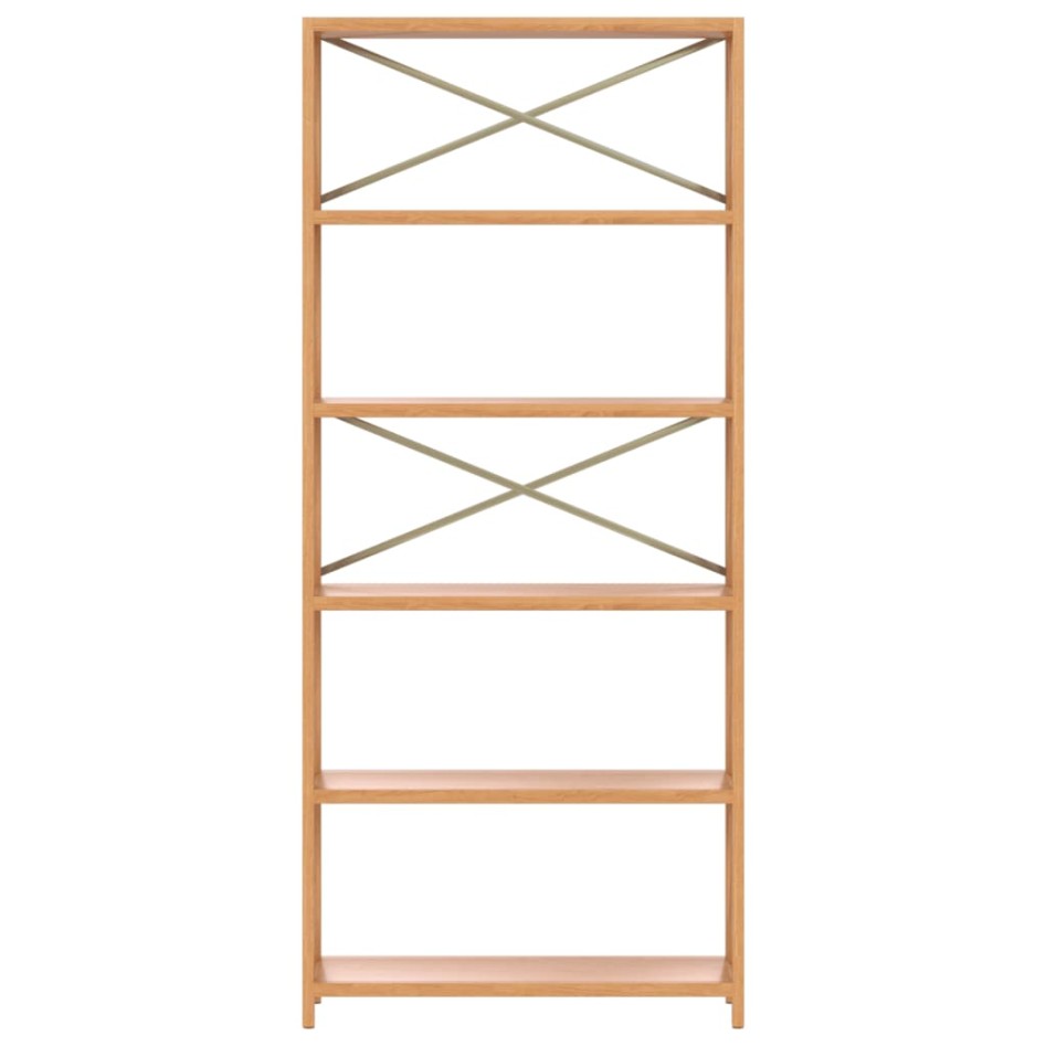 Estantería de 6 niveles madera maciza de roble 80x30x181