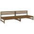Sofás centrales jardín 2 uds madera pino marrón miel 120x80