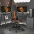 Silla gaming con masaje cuero sintético naranja y