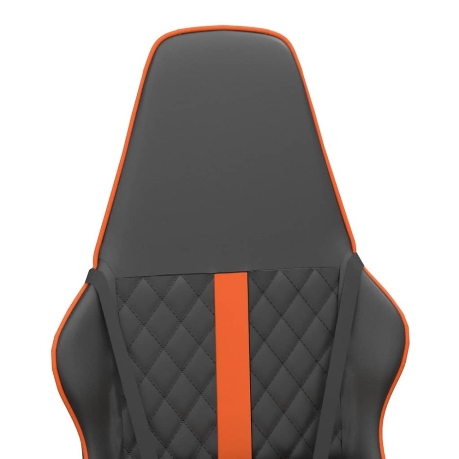 Silla gaming con masaje cuero sintético naranja y