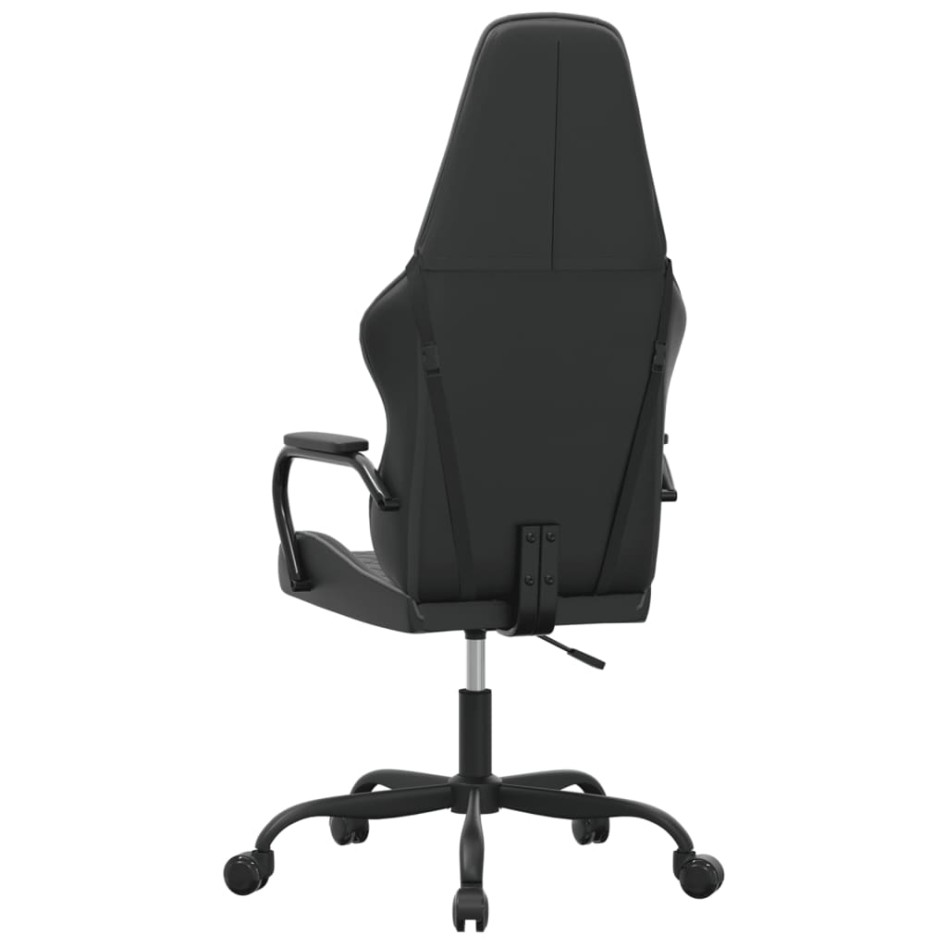 Silla gaming con masaje cuero sintético gris y