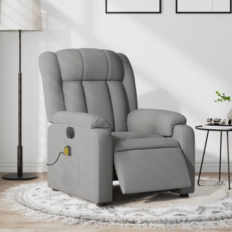 Sillón reclinable de masaje eléctrico tela gris