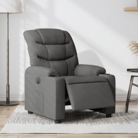 Sillón reclinable eléctrico de tela gris