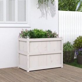 Jardinera de madera maciza de pino blanca 90x50x70