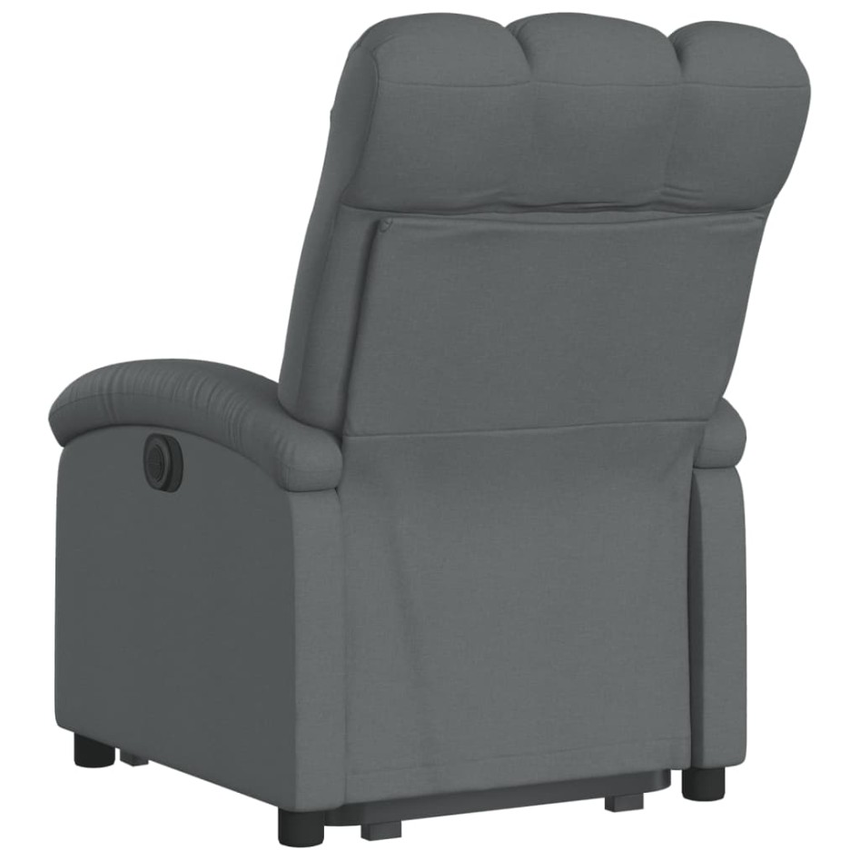 Sillón eléctrico reclinable elevable de tela gris