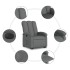 Sillón eléctrico reclinable elevable de tela gris