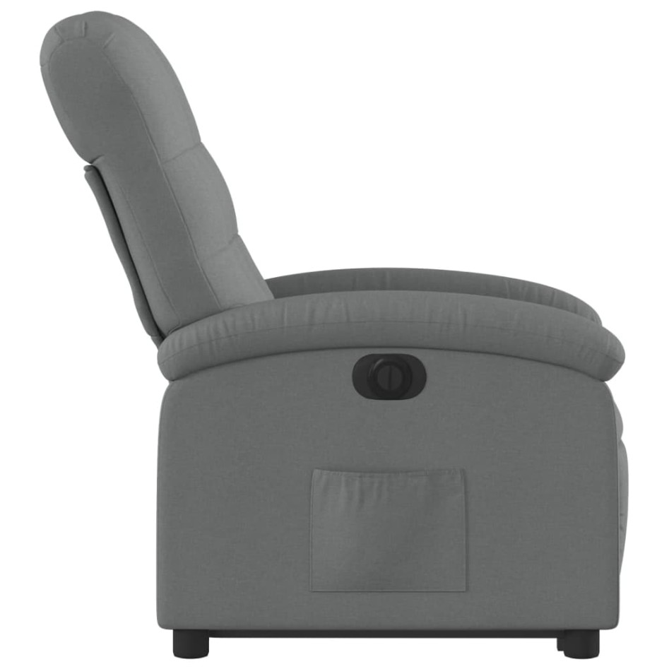 Sillón eléctrico reclinable elevable de tela gris