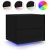 Mesitas de noche de pared con luces LED 2 unidades