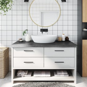 Encimera de baño madera tratada marrón oscuro 100x50x(2-6)